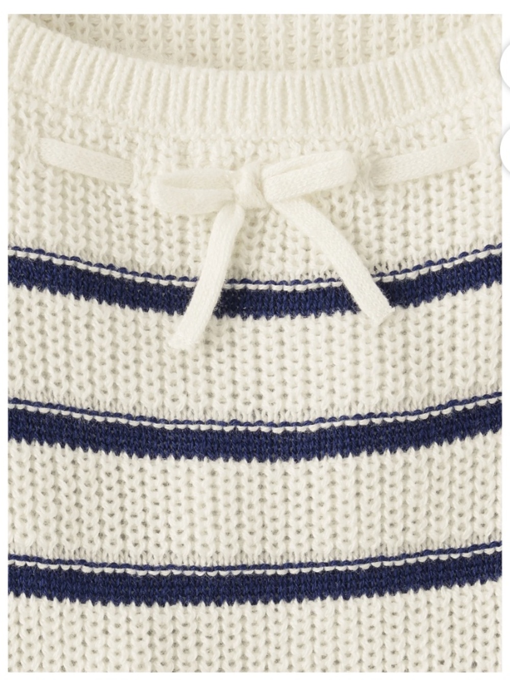 The Children’s Place Girls Fair Ivory Striped Bow Sweater Dress Size LG (10-12) - Picture 5 of 7